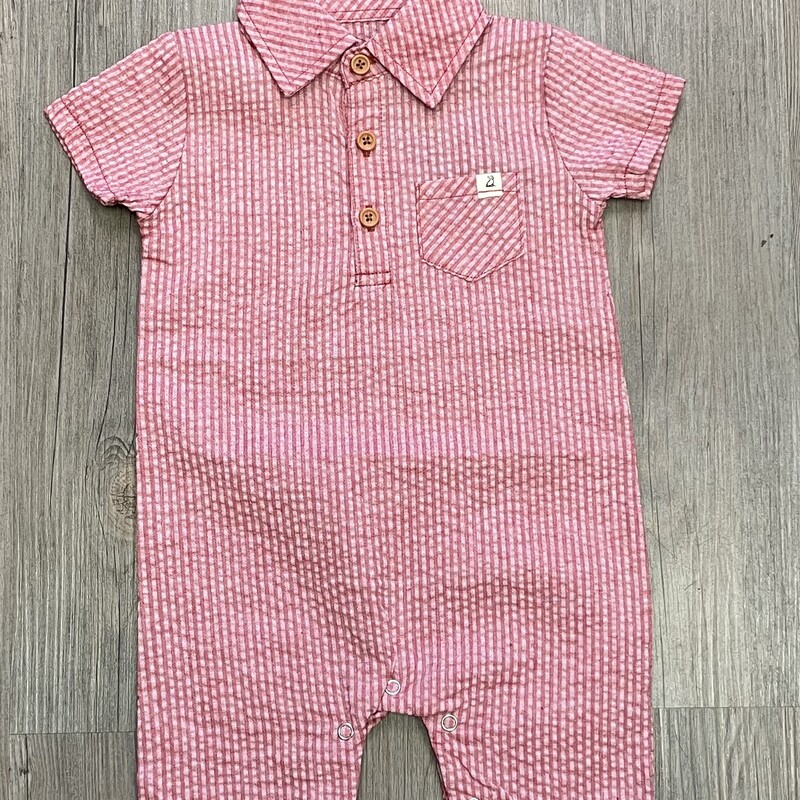 Me & Henry Polo  Romper, Red , Size: 9-12M
NEW
