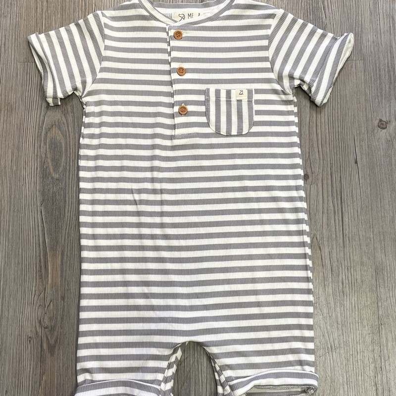 Me & Henry Romper, Grey, Size: 12-18M