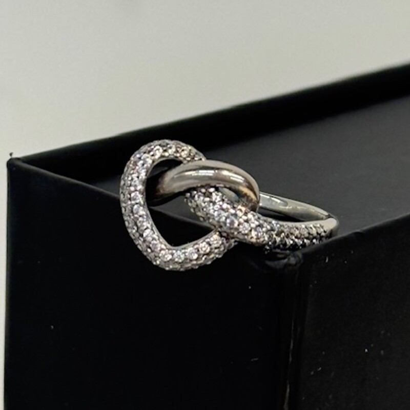 925 CZ Wrap Heart Ring