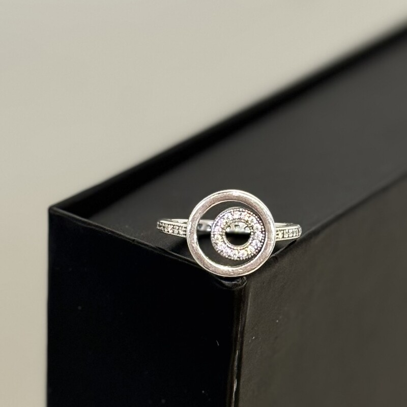925 Double CZ Circle Ring