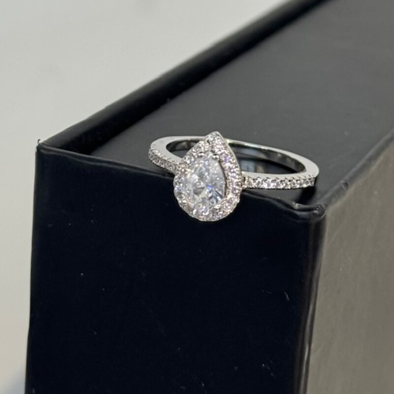 925 CZ Pear Pave Ring