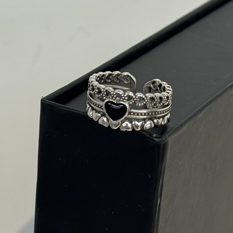 925 Triple Band Heart