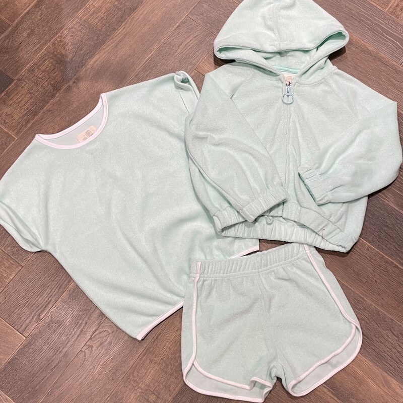Vignette Terry Clothing Set, Seafoam, Size: 4Y