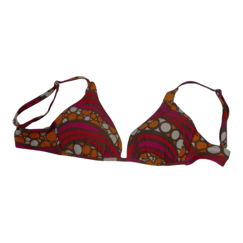 Swim Top: Pink/Orange/Gra