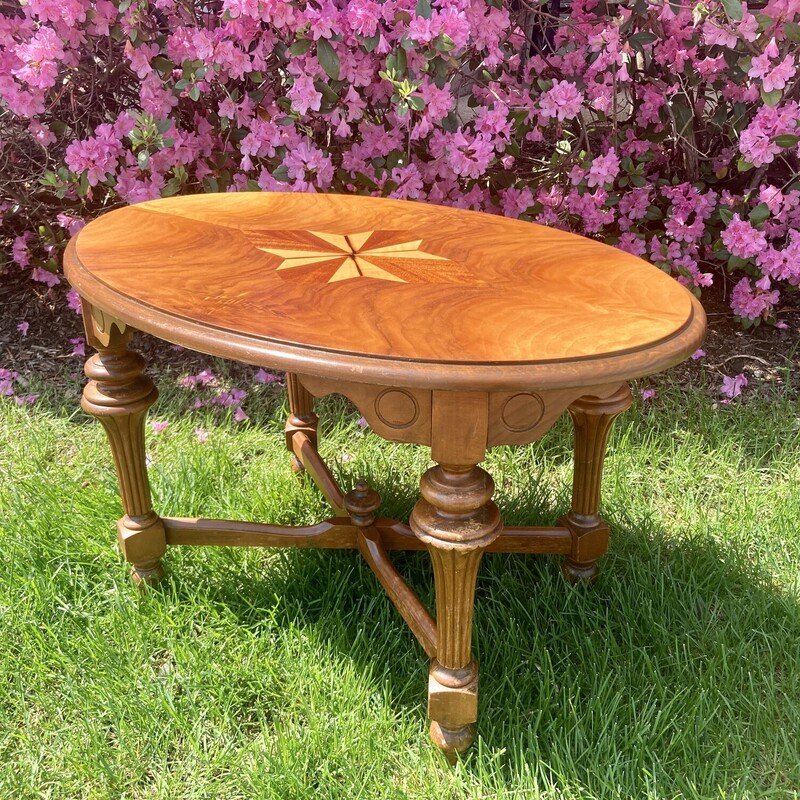 Oval Coffee Table With Inlay