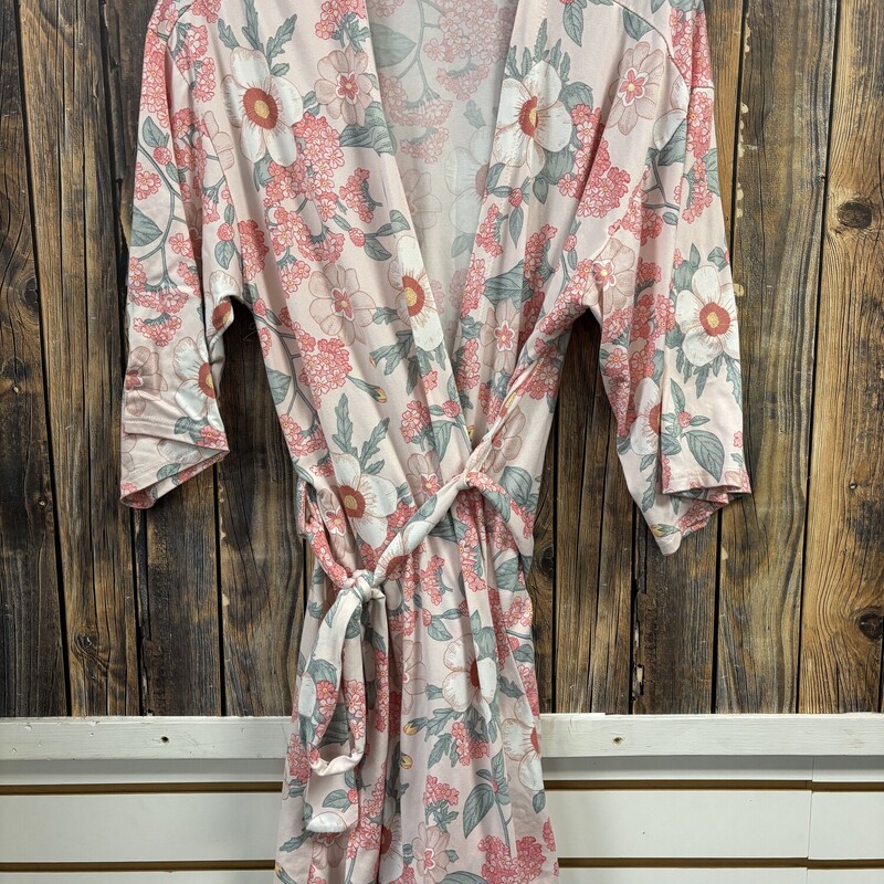 Pink Flower Soft Robe, Size: M