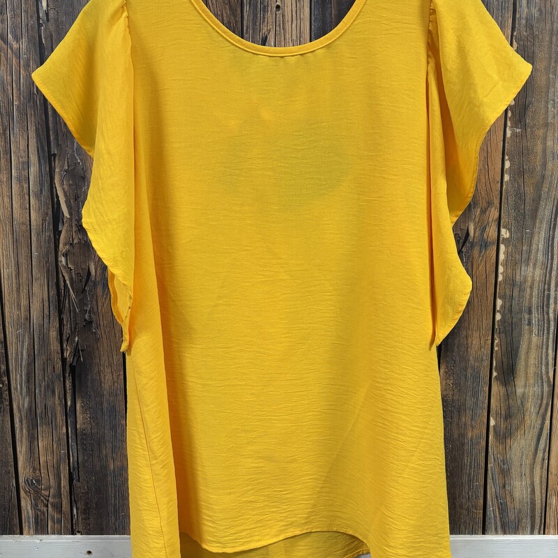 Yellow Tie Back Top, Size: M