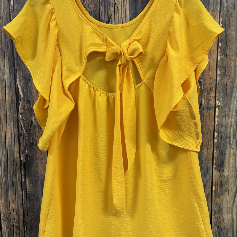 Yellow Tie Back Top, Size: M