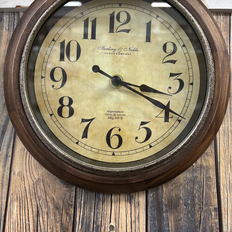 Sterling & Noble Clock, Size: 9 In