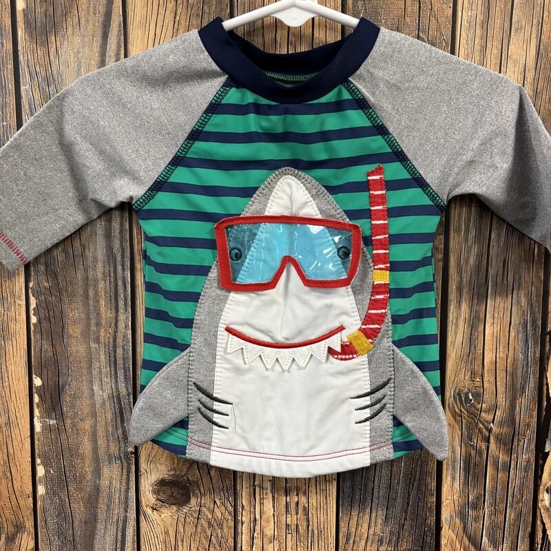Mudpie Shark Swim Top, Size: 6-9 Months