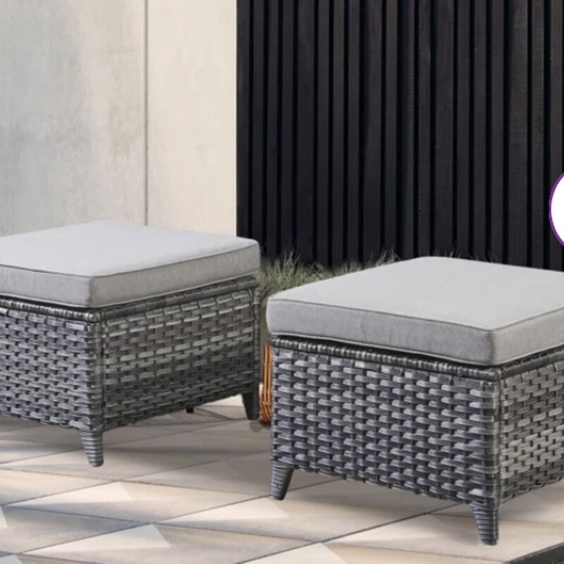 Outdoor Ottoman+Cushion