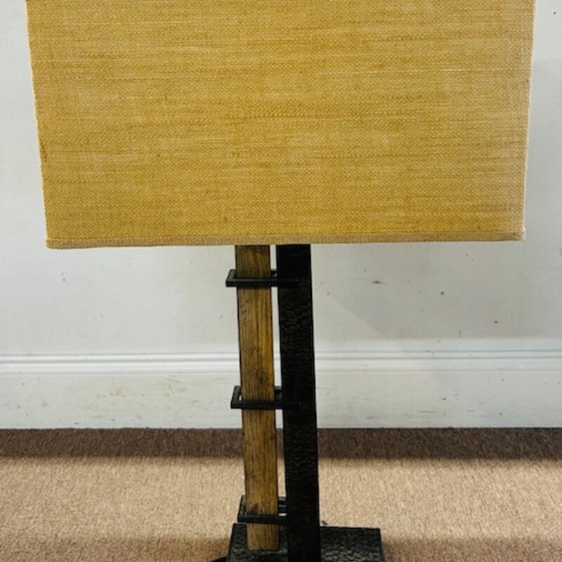 Hammered Iron Wood Lamp