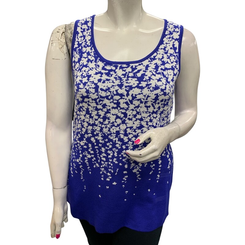 Nina Leonard Top, Blue/whi, Size: 2X