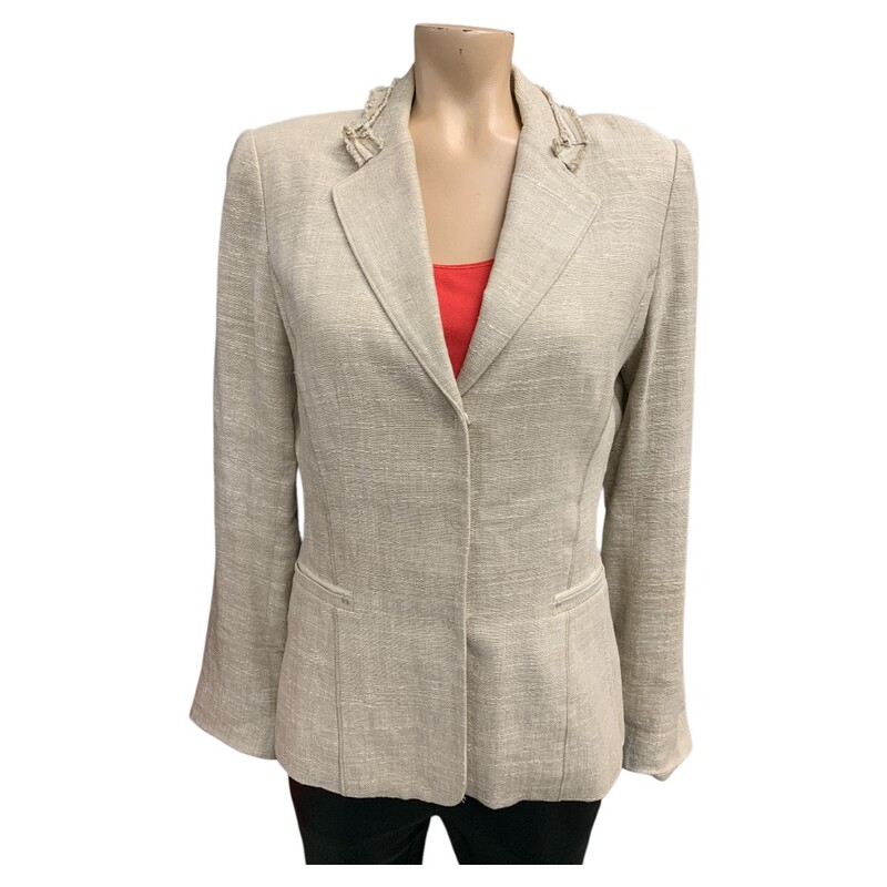 Tahari Blazer, Oat, Size: M
