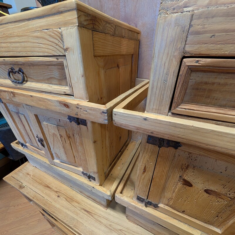 Rustic Pine Side PAIR, 2 Door, Drawer
29 x 17 x 30h