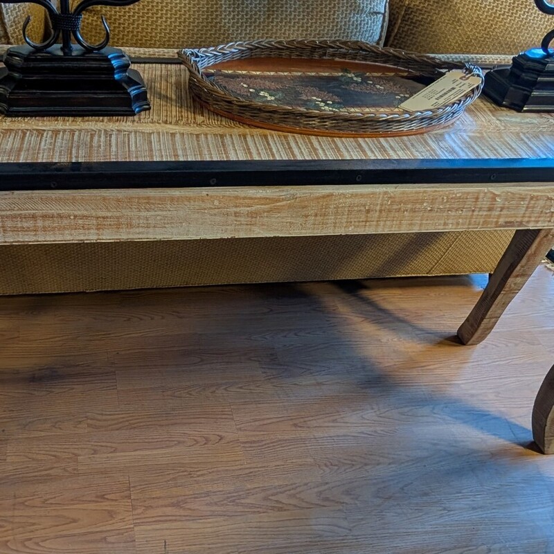 Curved Leg Sofa Table, India, Metal Edge
62 x 16 x 30.5h