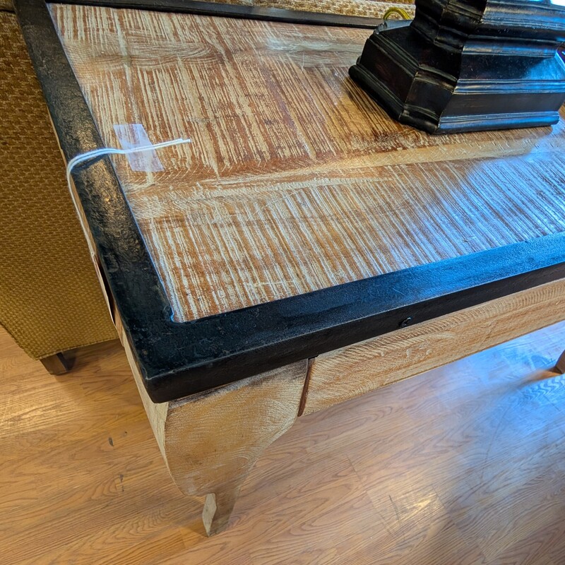 Curved Leg Sofa Table, India, Metal Edge
62 x 16 x 30.5h