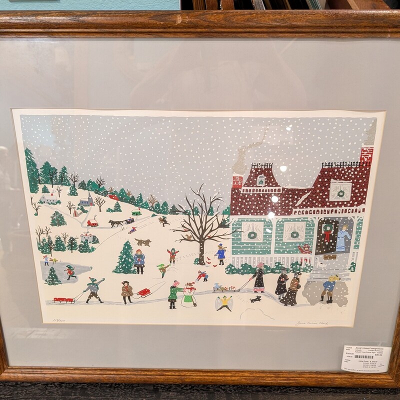 FolkArt Town Scene Signed, Limited, Numbered
35 x 27h