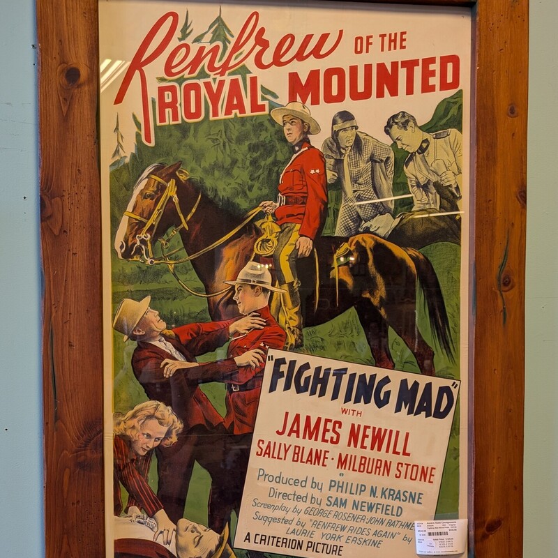Fighting Mad Movie Poster, 1937, Original
34 x 48h