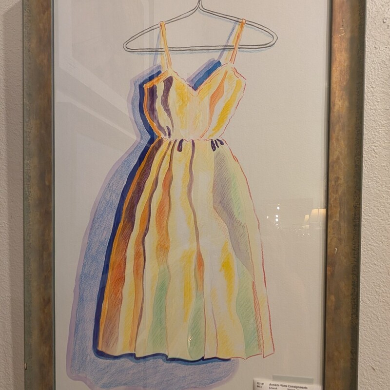 Original Watercolor Dress, Signed Framed
21 x 32