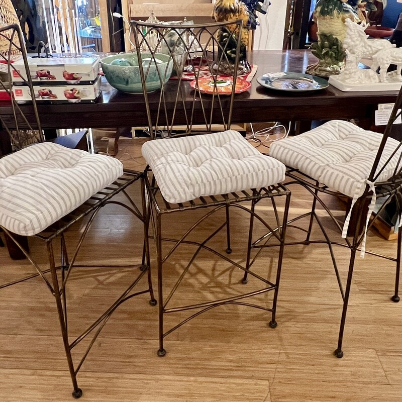 Stools Counter Height, Metal, Size: Set Of 3