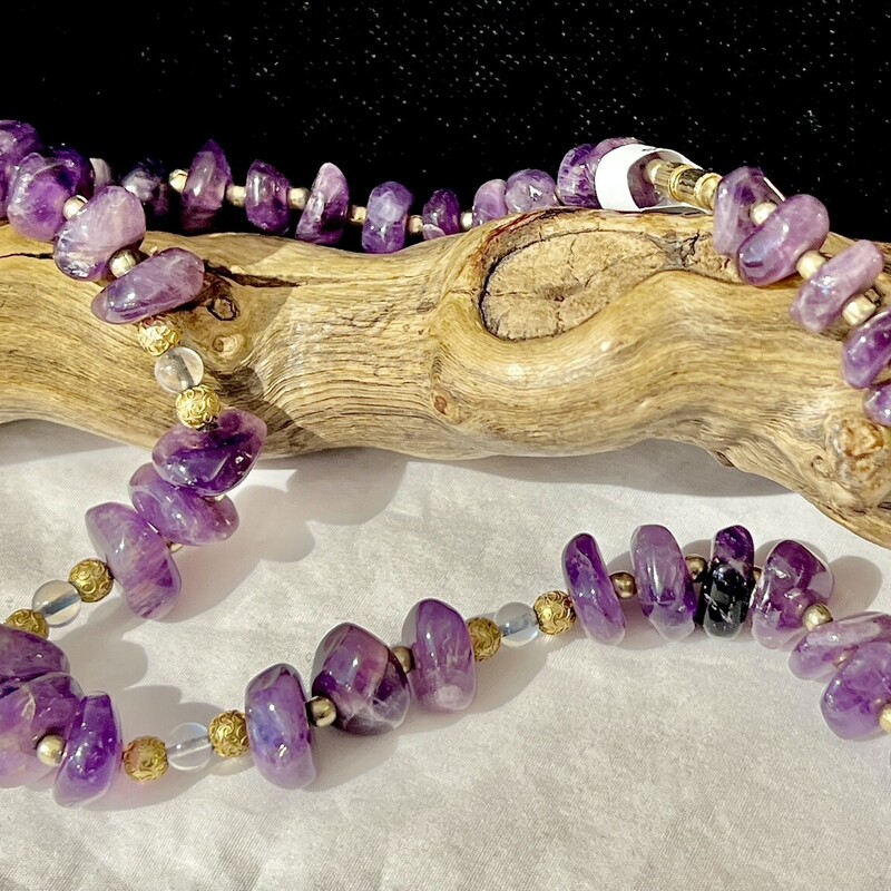Amethyst chips necklace