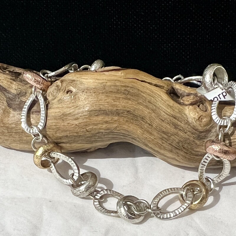 Sterling mixed color rings bracelet