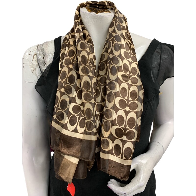 C Scarf, Brwn/bei, Size: O/S