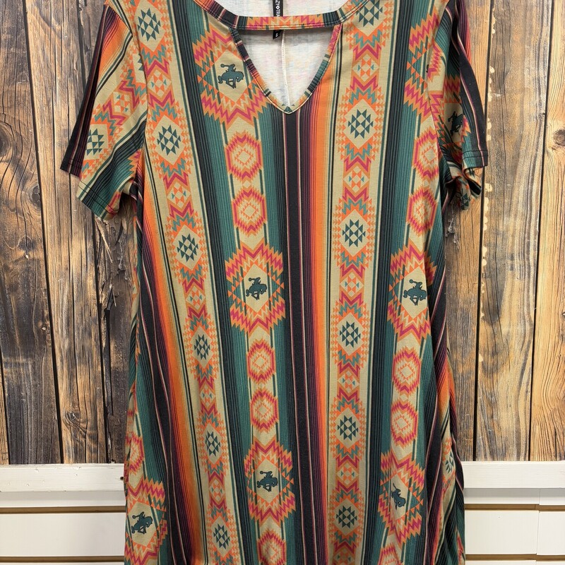 Aztec Cowboy Dress, Size: S
