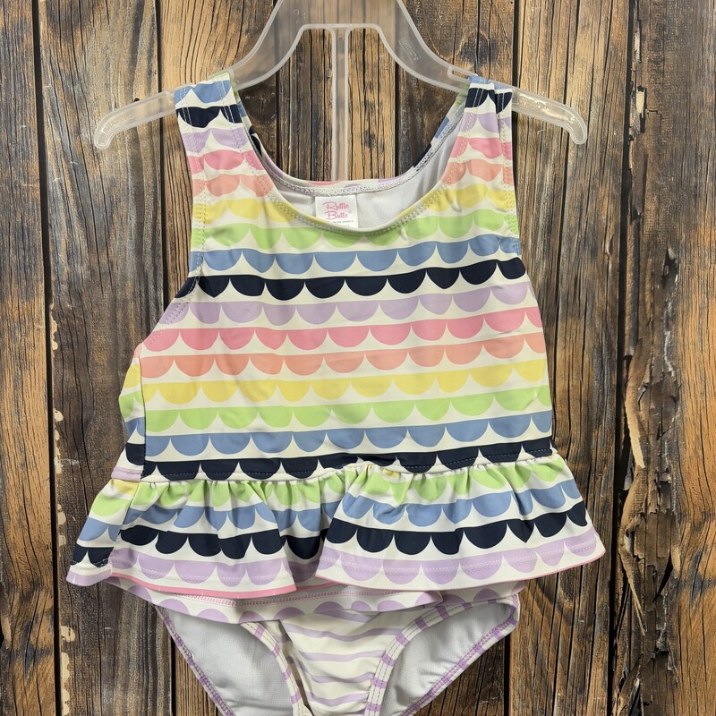 Rainbow Ruffle Butts Swim, Size: 7