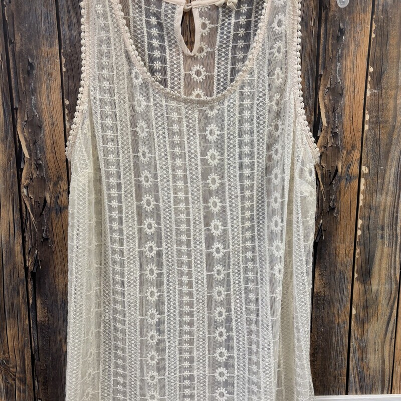 Cream Lace Shirt, Size: 1X