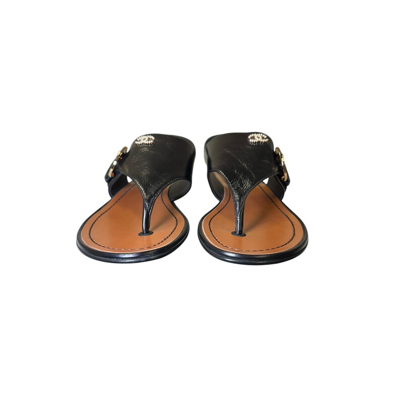 Chanel Leather Buckle with Pearl Interlocking CC Logo<br />
<br />
Size 38.5<br />
<br />
Code: 637414<br />
<br />
In very good condition. Light scuffs to bottonm sole.<br />
<br />
Comes with the original box.