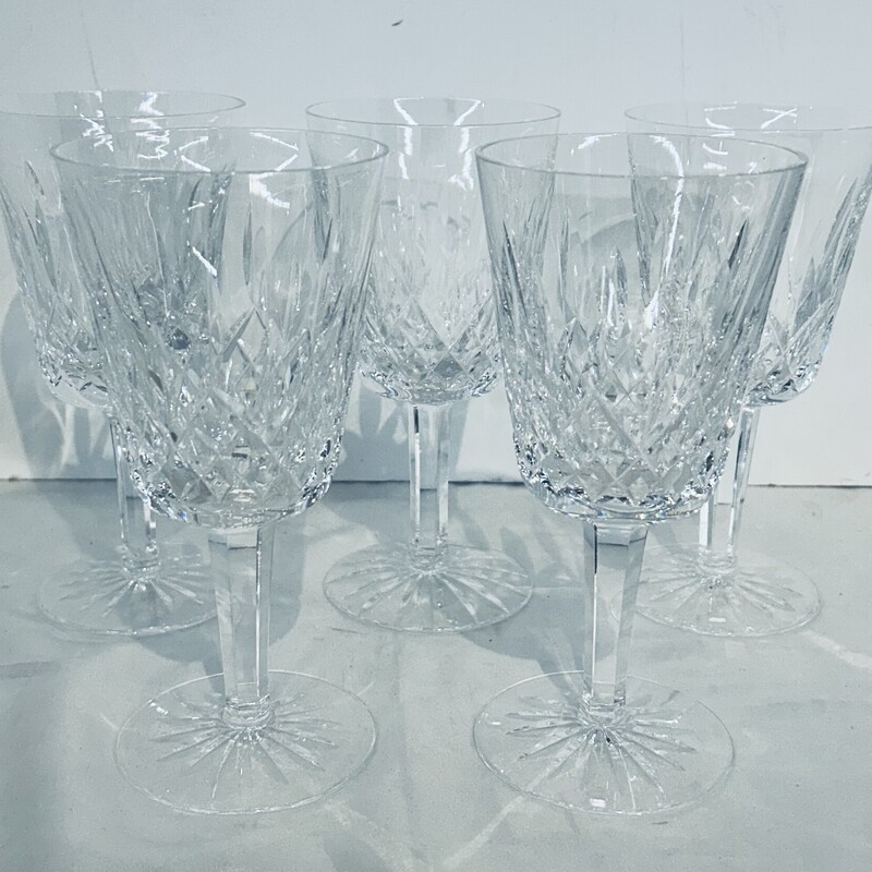 Set of 5 Waterford Lismore Wine Glasses
Clear Size: 3.5 x 7H