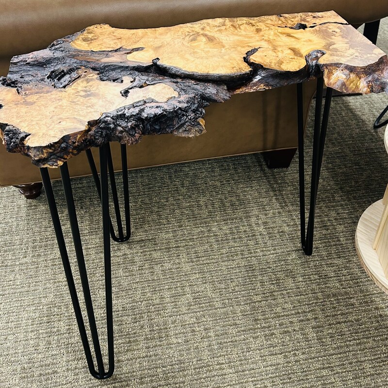 Live Edge Burl Wood Table