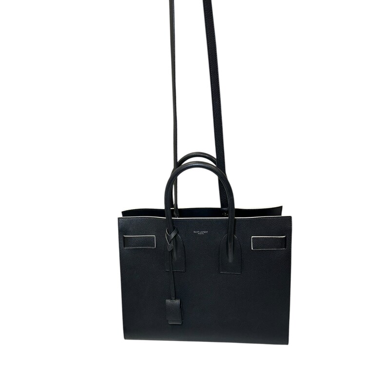 Saint Laurent  Sac De Jour Black & White Trim  Calfskin Tote

Serial Code: GNR378299.0916

Dimensions: 12 L X 10 H inches

In very good condition. Some minor corner wear and some interior marks.

Does not come with original dust bag or box..