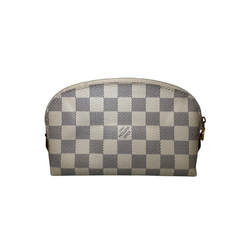 Louis Vuitton Damier Azur Canvas Cosmetic Pouch<br />
<br />
Date Code: Microchip<br />
<br />
Dimensions:<br />
Length: 6.75 in<br />
Height: 4.5 in<br />
Width: 2.5 in<br />
<br />
In very good condition. Some interior marks.<br />
<br />
Does not come with original dust bag or box.