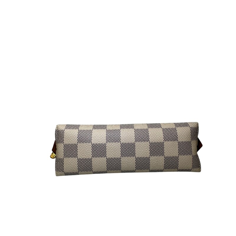 Louis Vuitton Damier Azur Canvas Cosmetic Pouch<br />
<br />
Date Code: Microchip<br />
<br />
Dimensions:<br />
Length: 6.75 in<br />
Height: 4.5 in<br />
Width: 2.5 in<br />
<br />
In very good condition. Some interior marks.<br />
<br />
Does not come with original dust bag or box.