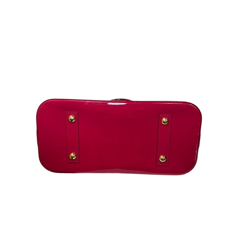 Louis Vuitton Alma Vernis Pink Patent  Handbag with Lock. No key.<br />
<br />
Date Code:SD1114<br />
<br />
Dimensions:<br />
<br />
In very good condition. A minor scuff towards the base. Some marks on bottom of the bag.<br />
<br />
Does not come with original dust bag or box.