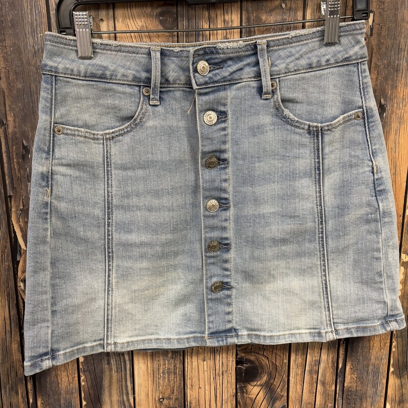 AE Button Denim Skirt, Size: 4