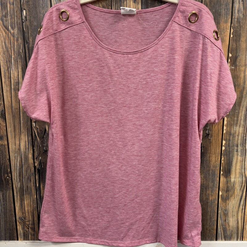 Soft Pink Gold Sleeve Top, Size: Large