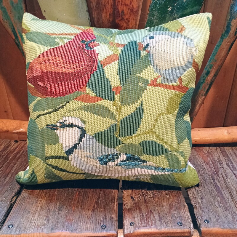 Needlepoint Bird Pillow

Beautifully made Liora Manne Three Birds On A Pillow indoor/outdoor pillow with removable washable cover.

Size: 18 In Sq