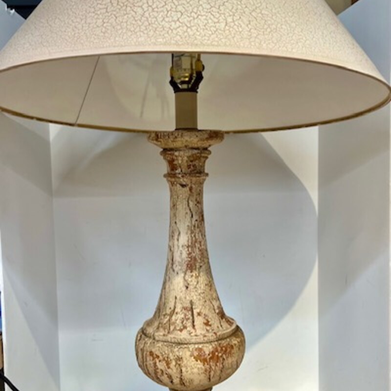 Vtg Distress Wood Lamp