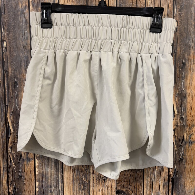Pink Lily Cream Athletic Shorts, Size: L