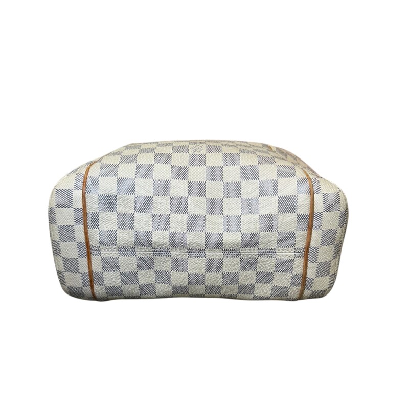 Louis Vuitton Totally PM Damier Azur<br />
<br />
Date Code: FL2190<br />
<br />
Dimensions:<br />
Base length: 11 in<br />
Height: 10.5 in<br />
Width: 5 in<br />
Drop: 8.5 in<br />
<br />
In very good condition. Light corner wear. Stains to the interior.<br />
<br />
Does not come with the original dust bag or box.