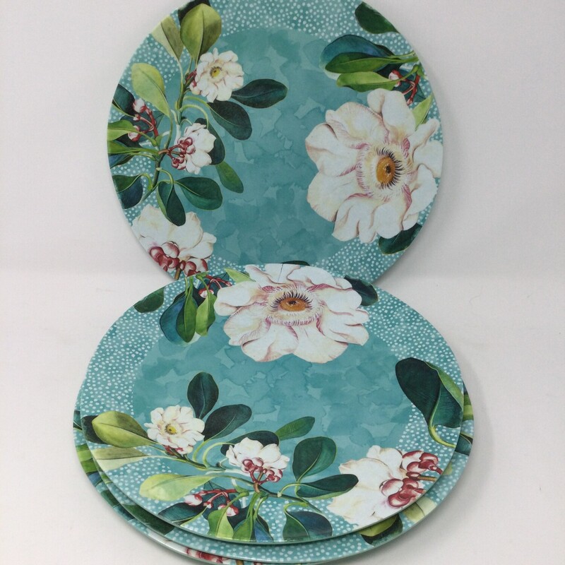 Outdoor Dishware, Aqua/Pink,
Size: Set Of 4
