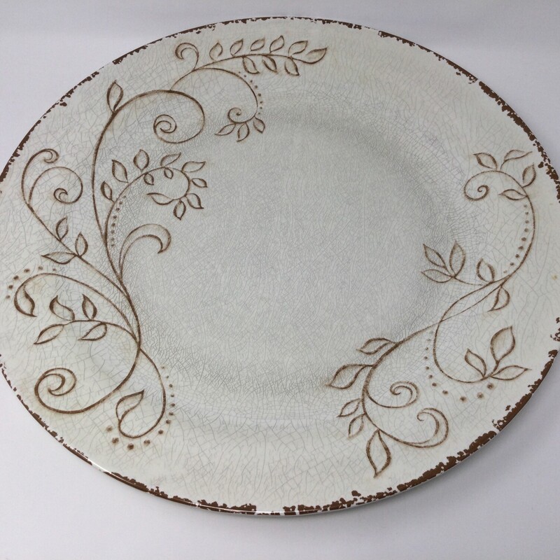 Large Resin Platter,
Stone/Brown,
Size: 18 In