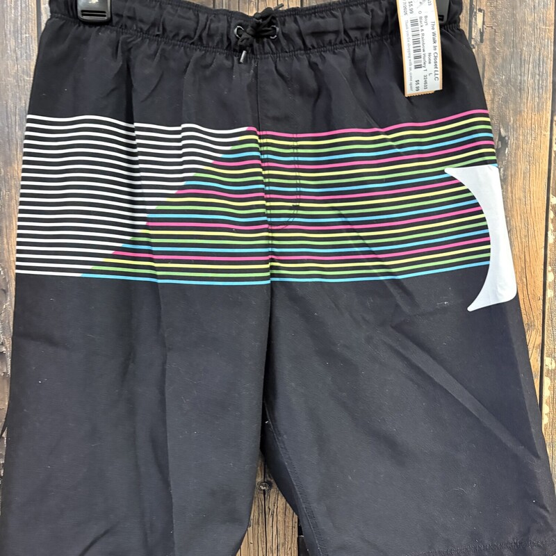 Black & Rainbow Hurley Trunks, Size: L