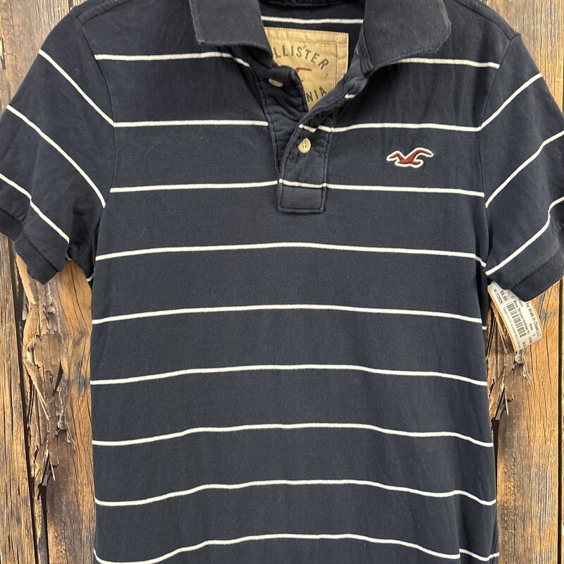 Blue Striped Hollister Polo, Size: S