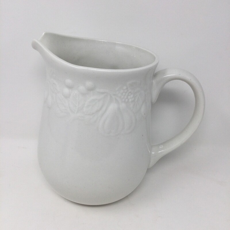 Gibson Embossed Pitcher,
Cream,
Size: 8 X 8 In