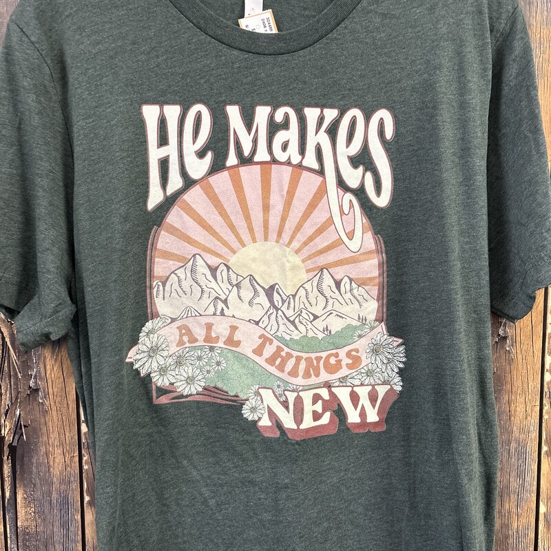 Green All Things New Tee, Size: L